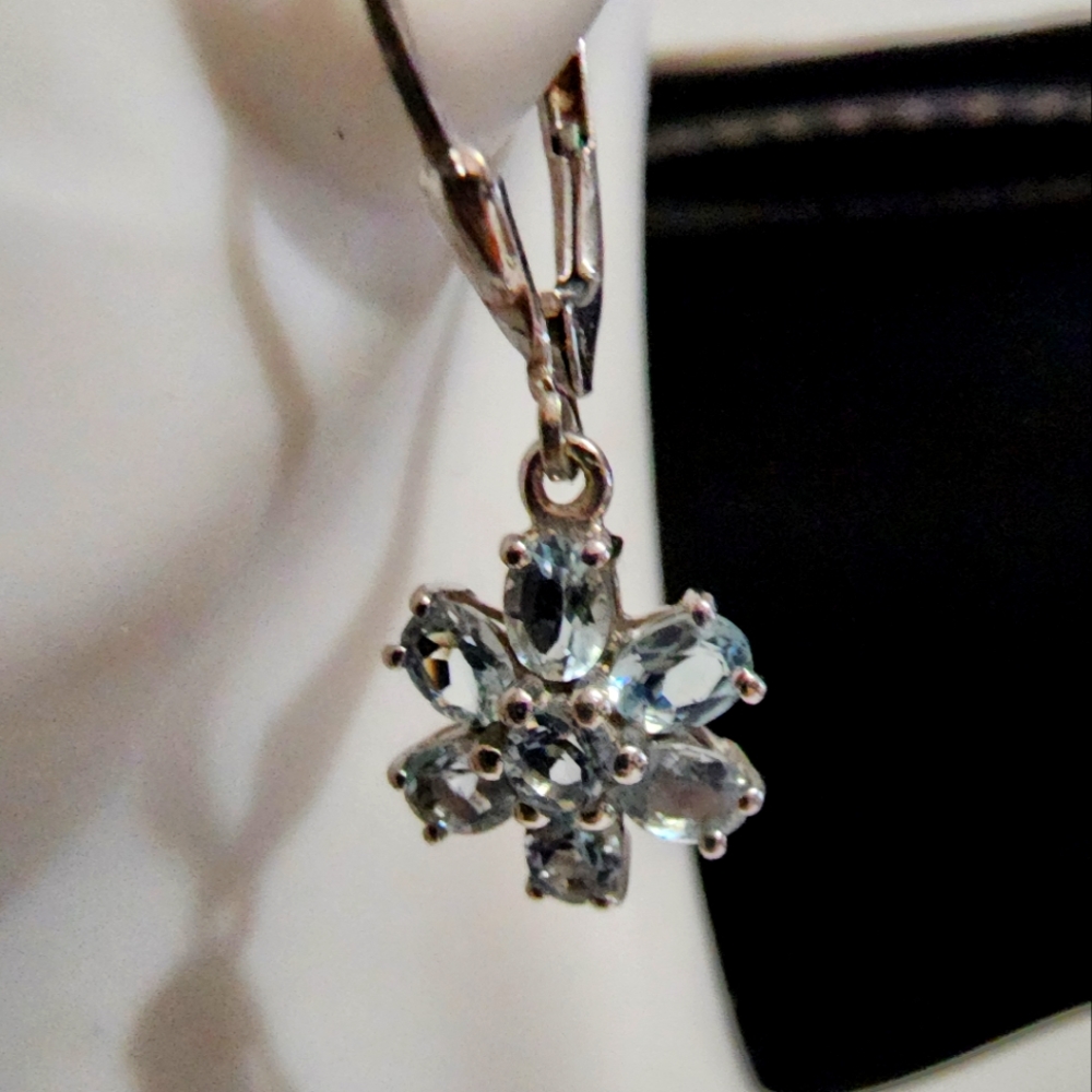 925 Sterling Silver Aquamarine Earrings